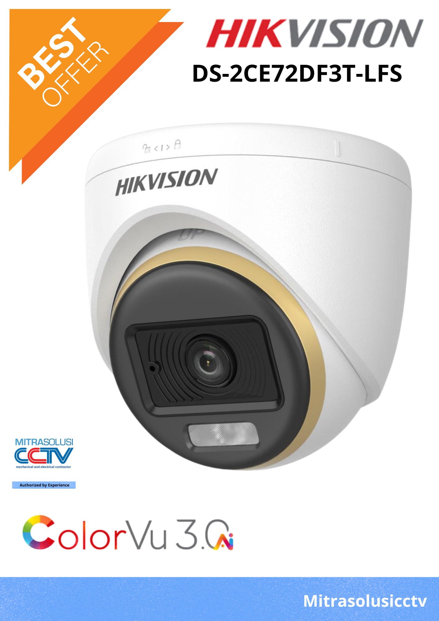 Kamera Indoor Hikvision  DS-2CE72DF3T-LFS