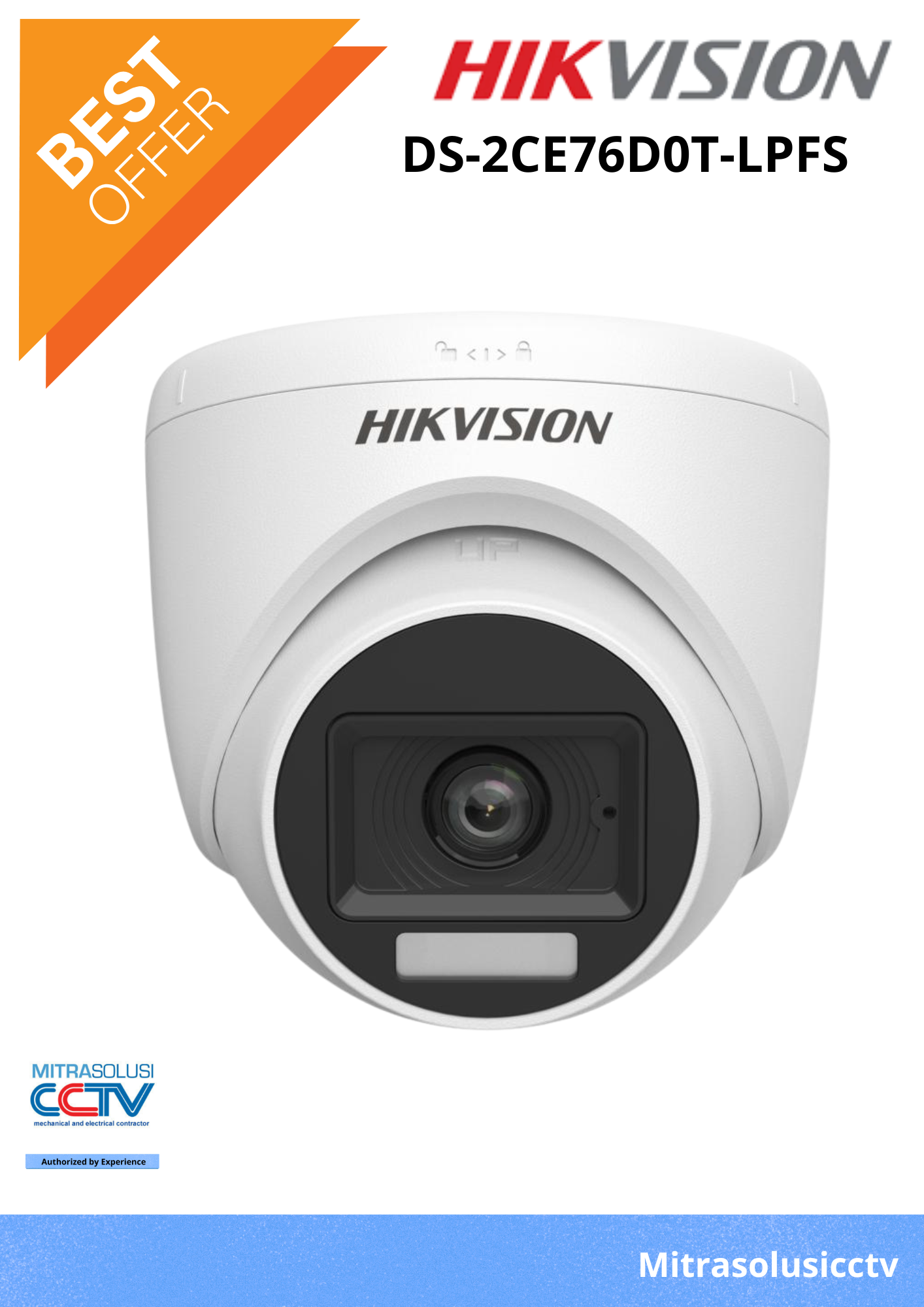 Kamera Indoor Hikvision  DS-2CE76D0T-LPFS