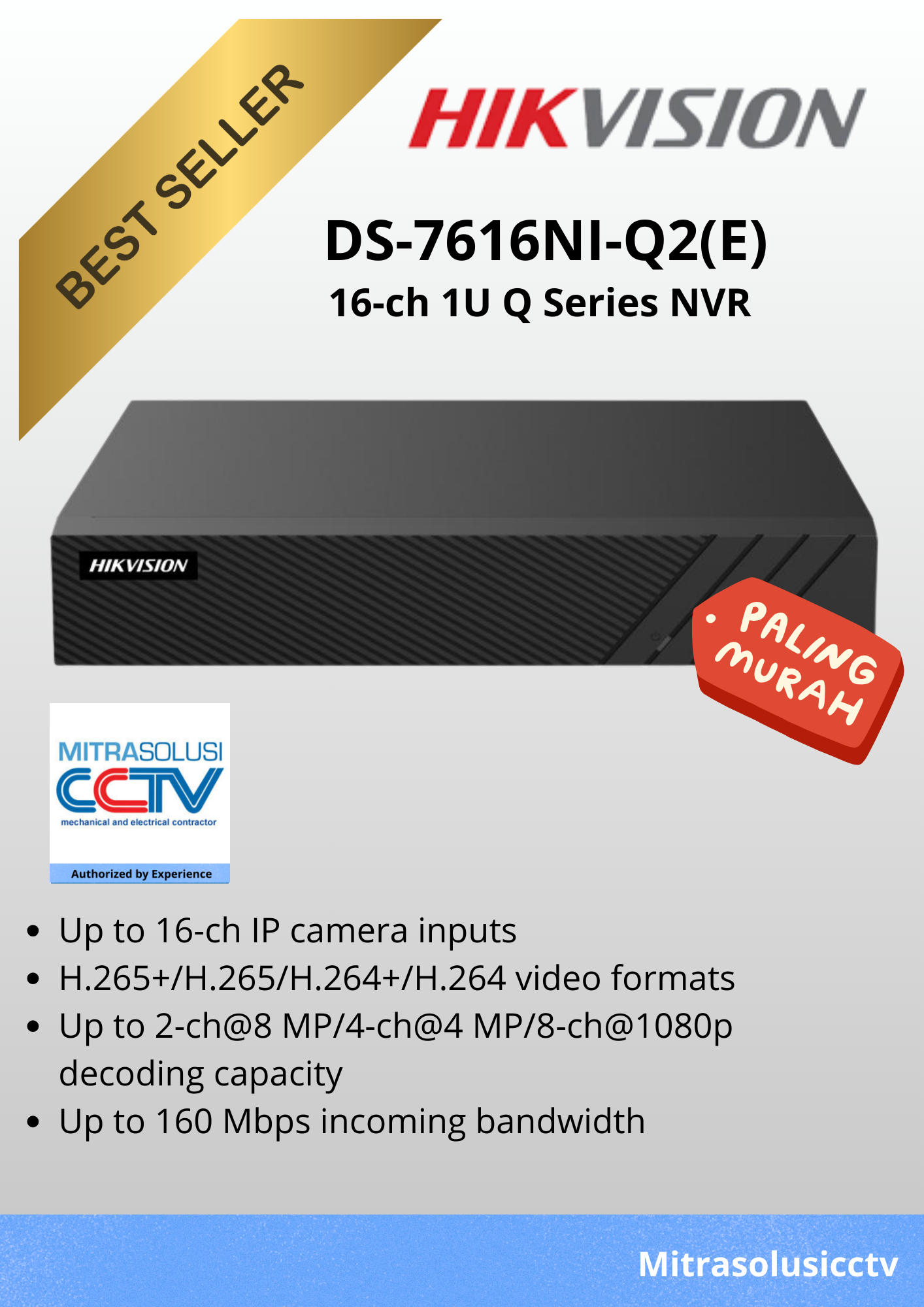 NVR Hikvision DS-7616NI-Q2(E)