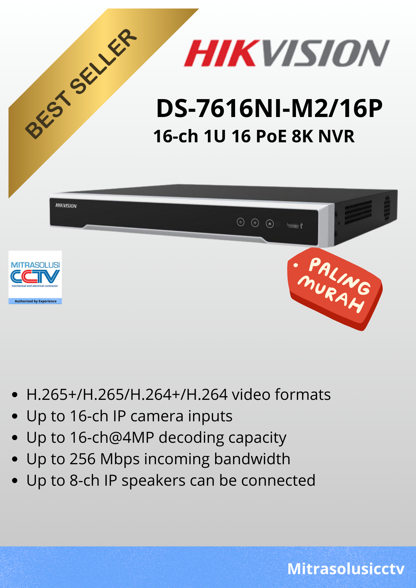 NVR Hikvision DS-7616NI-M2/16P
