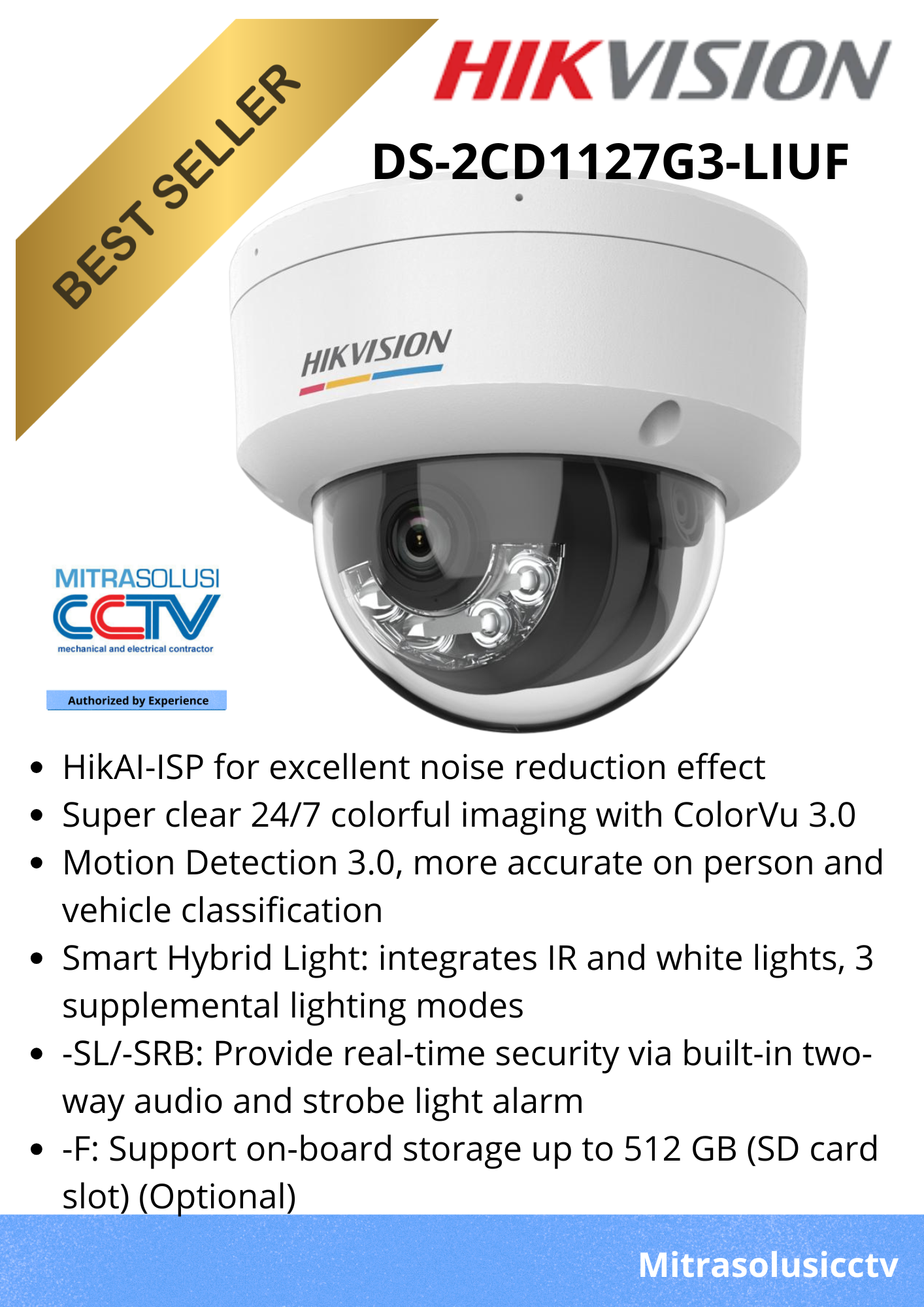 Kamera Indoor Hikvision DS-2CD1127G3-LIUF